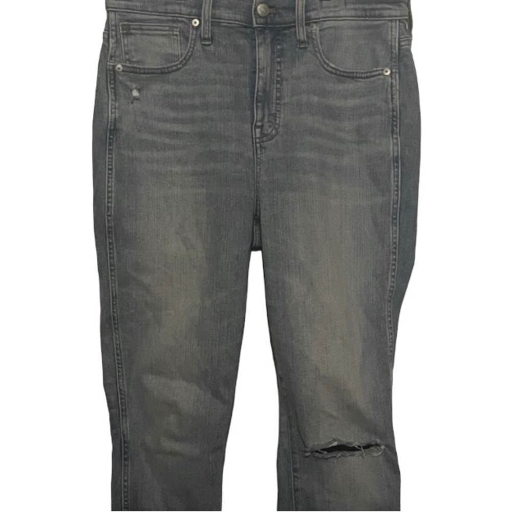 Madewell Light Wash 10” High Rise Skinny Cropped Distressed Jeans Size 8